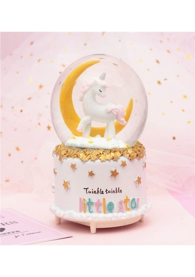 Unicorn Kar Motorlu Işıklı Ve Müzikli Büyük Boy Kar Küresi