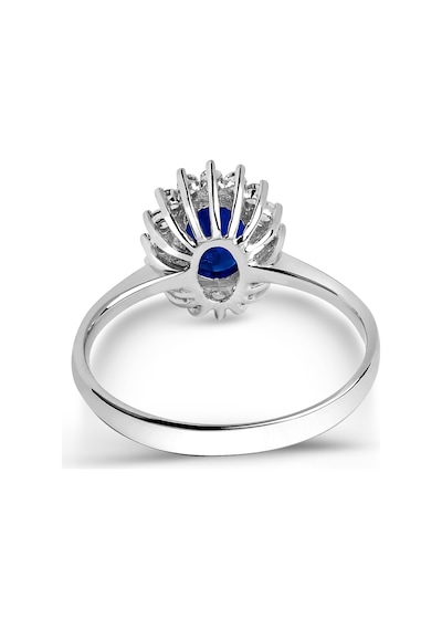 Kuyumcudukkani Safir Renk Klasik Antruaj Yüzük Küpe Kolye Seti-24096-w-blu Beyaz