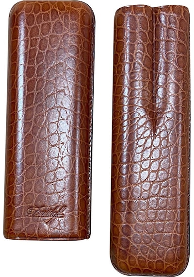 Davidoff Croco Deri Puro Kılıfı Churchill Taba 2li 46ring
