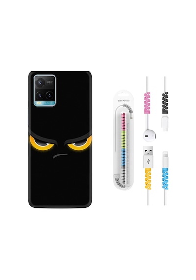 Vivo Y21 Kılıf Kablo Koruyuculu Black Eyes 1644