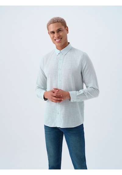 Regular Fit Erkek Gömlek U.kol Mint Yeşili Regular Fit Erkek Gömlek U.kol Mint Yeşili