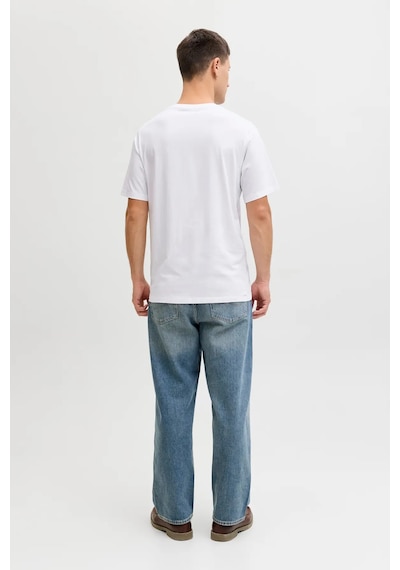 Jack & Jones Erkek Jjejeff Bisiklet Yaka %100 Pamuk T-shirt 12288536 Beyaz Beyaz