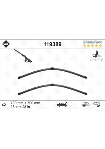 Sılecek - 246 - Supurgesı Takımı 700mm / 700mm Mercedes W220 W221 . Cıtroen C6 . Peugeot - Edntrend - 407 Swf