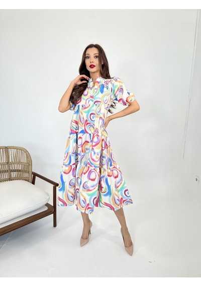 Dogutrend 5522 Elbise-latina Altın