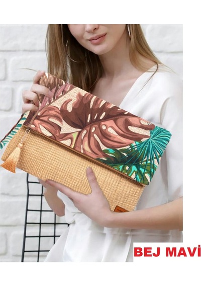 Ju Yaratıcı Tasarım Kadın Portföy & Clutch & 0Muz Çantası