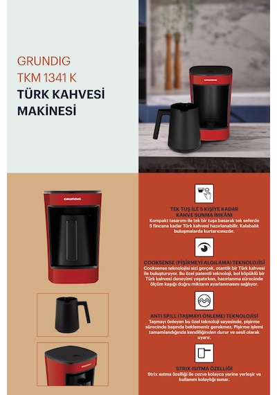 Grundig TKM 1341 K 5 Fincan Kapasiteli Türk Kahvesi Makinesi