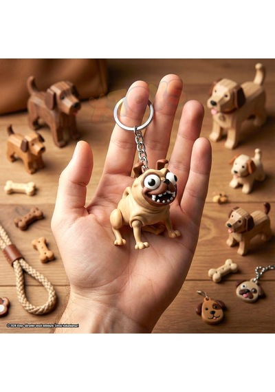 Çılgın Köpek Figürü Anahtarlık, Hediyelik Çanta Aksesuarı Ve Hareketli Oyuncak Goofy Kahverengi