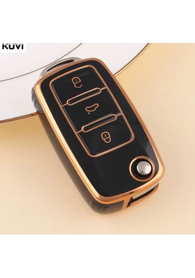 Seat Ibiza Anahtar Kılıfı Siyah-gold 2010-2016