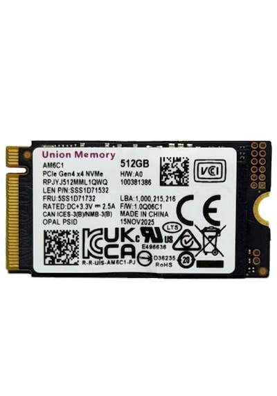 Union Memory Am6c1 512gb M.2 2242 Pcıe Gen4x4 Nvme Ssd 1
