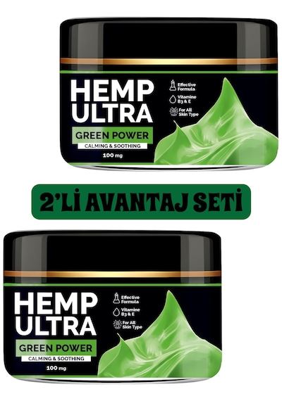 2 Kavanoz Green Power Hemp Cream Jel 2 X 100 Mg