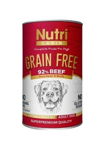 Nutri Canin %92 Sığır Etli Tahılsız Yetişkin Köpek Konservesi 400 Gr
