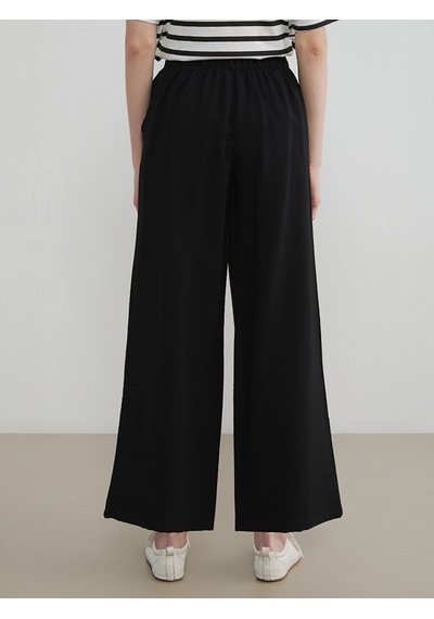 Lcw Modest Siyah Beli Lastikli Geniş Paça Kadın Pantolon
