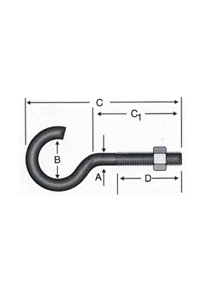 Açık Metrik Kanca M5 / 21x100 - 100 Adet Belirtilmemis
