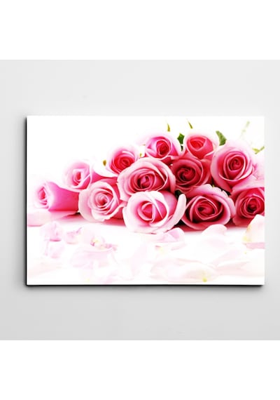 Pembe Güller Dekoratif Kanvas Tablo 70 X 100 Cm
