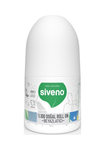 Siveno %100 Doğal Roll-on Beyazlatıcı Etkili Deodorant Ter Kokusu Önleyici Bitkisel Lekesiz Vegan 50 Ml X2 Adet