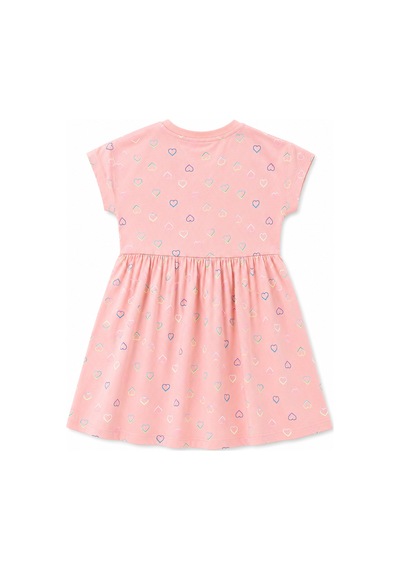 Babyhola 5-8 Yaş Kız Çocuk %100 Pamuk Yazlık Penye Elbise 09362 Somon