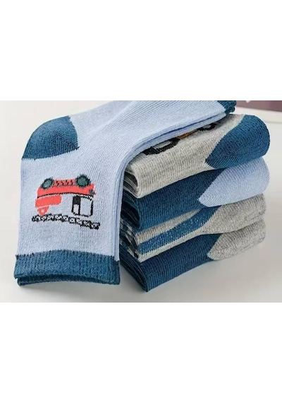 Hankarayel 5 Çift Araba Desenli Çocuk Çorabı Çok Renkli