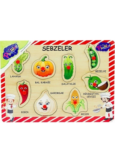 Ahşap Tutmalı Sebzeler  Puzzle