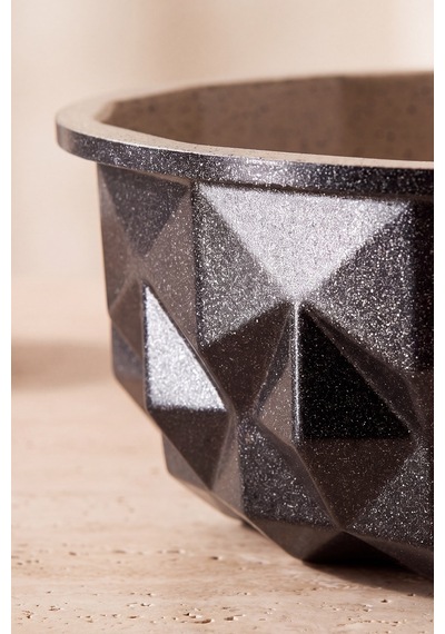 Emsan Black Shiny Star Döküm Kek Kalıbı 22 Cm Siyah