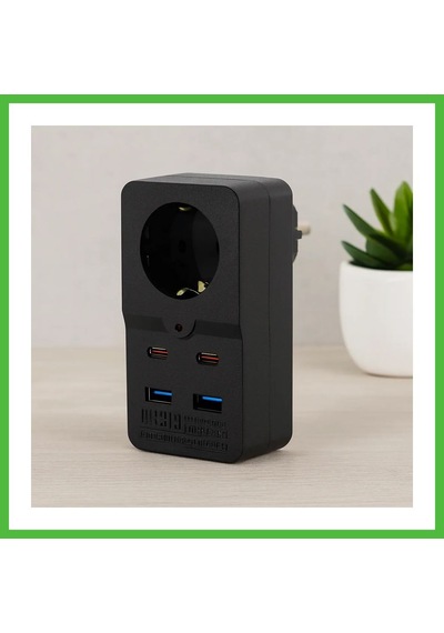 Vaveni Termal Akım Korumalı Duvar Prizi - 1 Priz, 2xusb, 2xtype-c 10a/2500w Siyah Arz