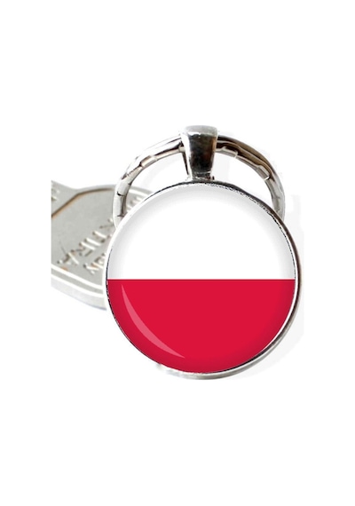 Tamgacrafts Polonya Poland Bayrağı Metal Anahtarlık Ülke Temalı Hediyelik Çok Renkli