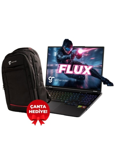 Gameraider Flux GR16 R9-8940HX 32 GB 1 TB SSD 8 GB RTX5060 16" Free Dos Dizüstü Bilgisayar
