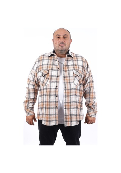 Moc Grande Mocgrande Büyük Beden Oduncu Gömlek Sportsman 22215 Kahverengi