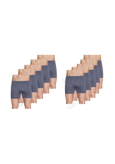 Berrak 4434 Erkek Likralı Micro Modal Boxer 10 Adet Füme