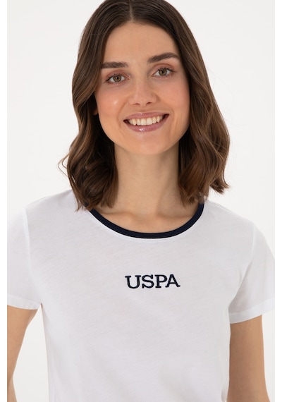 U.S. Polo Assn. Kadın Beyaz Bisiklet Yaka Tişört 50305765-VR013