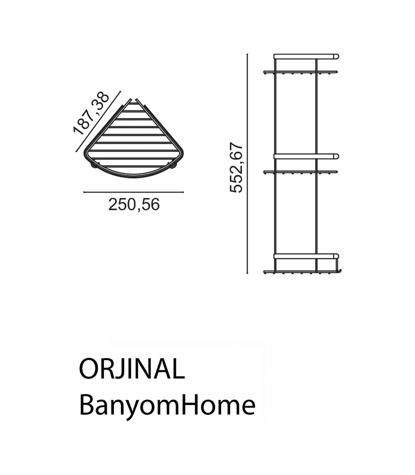 Çelik Banyo Paslanmaz Çelik Zerrin 3 Lü 19x19 Cm Şampuanlık Köşe Süngerlik Krom