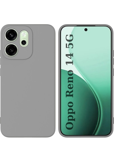 Oppo Reno 14 5g Uyumlu Silikon Kılıf - Kamera Korumalı Esnek Pastel Renk Kapak - Gri Gri