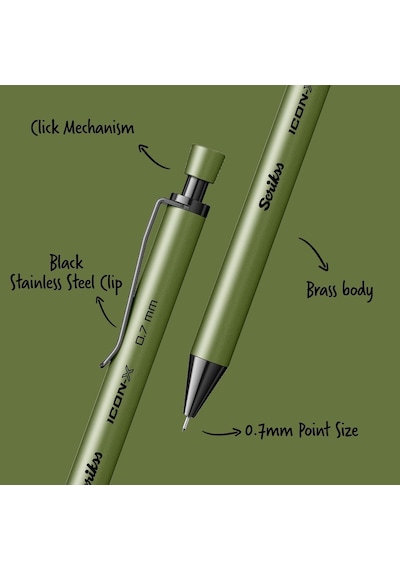 Scrikss Office Icon-x Metal Versatil 0.7 Mm Yeşil Genel