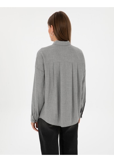 Pierre Cardin Kadın Gömlek Desenli 50313653-vr024 Gri