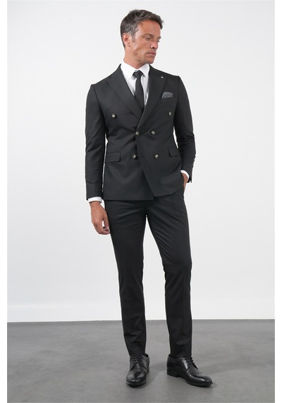 İmza Siyah-gri Kırlangıç Yaka Kruvaze 6 Drop Slim Fit Tam Astar Esnek Takım Elbise 1001260173 Siyah - Gri İmza Siyah-gri Kırlangıç Yaka Kruvaze 6 Drop Slim Fit Tam Astar Esnek Takım Elbise 1001260173 Siyah - Gri