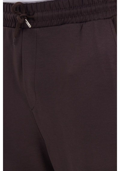 Tudors Erkek Kahverengi Baggy Fit Rahat Kesim Modal Kumaş Soft Doku Beli Bağcıklı Yan Cepli Eşofman Altı-46290