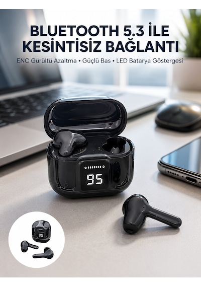 Yeni Nesil Ultrapods Pro Bluetooth Kulaklık Extra Bass Yüksek Mikrofon Kalitesi - Lisinya Standart