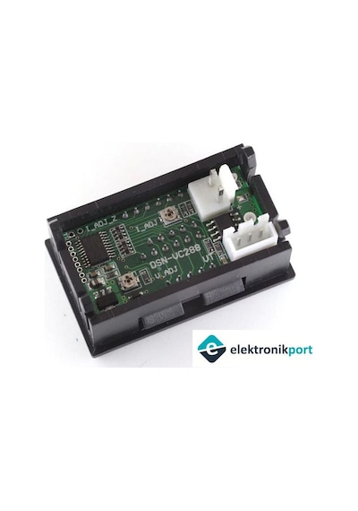Elektronikport-Dijital Voltmetre Ampermetre Dc 100V 10A 0.56 İnch (Mavi + Kırm