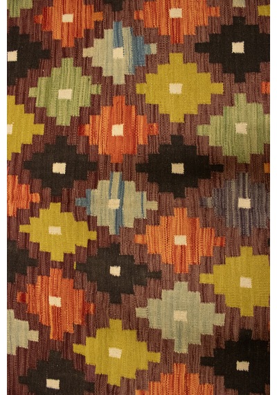El Dokuma Afgan Kilim 100% Yün Kök Boya Elsanat Eserı Çok Renkli
