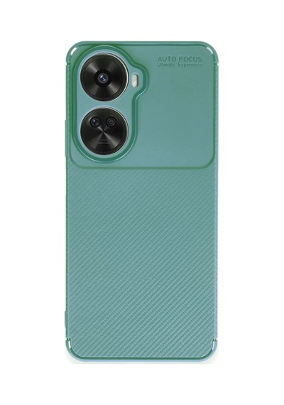Huawei Nova 12 Se Uyumlu Kılıf Auto Focus Karbon Kapak - Koyu Yeşil