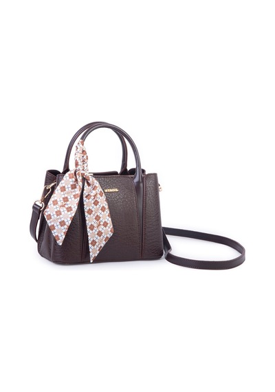 Nas Bag Şık Fularlı Mini El Ve Omuz Çantası Kahve Victoria