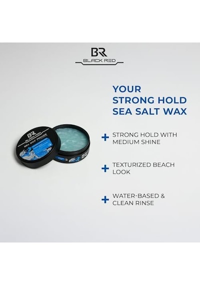 Black & Red Wax Saç Şekillendirici Wax Sea Salt Pomade Deniz Tuzlu Güçlü Tutuş - 120 Ml