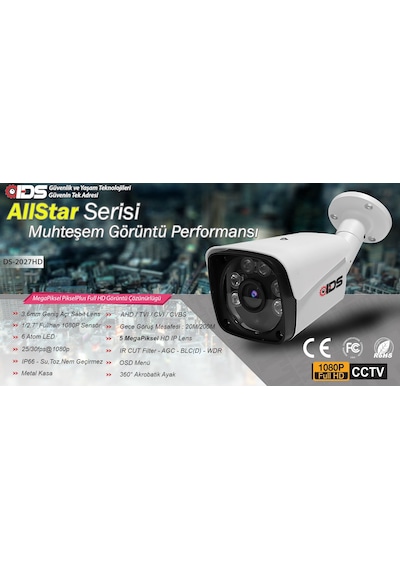 Ids - 4 Kameralı 1080P Fullhd 5Mp Sony Lensli Kamera Seti - 2027