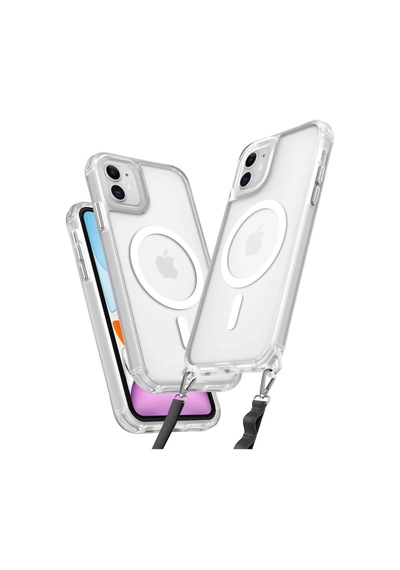 Newface Apple Apple iPhone Uyumlu  12 Kılıf Enka Magsafe Silikon Kılıf - Şeffaf