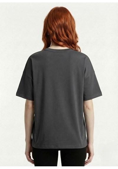 Neden Tekstil Kadın Relaxed Fit Koyu Gri T-shirt