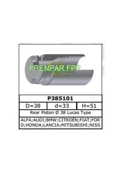 Fren Kaliper Pistonu Arka Alfa Romeo, Audi, Citroen, Honda, Mitsubishi, Nissan, Opel, Peugeot, Renault, Seat, Skoda, Toyota, Vw, Volvo, Fiat Arka