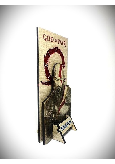 Dükkan Design Lazer Kazıma El Boyuma God Of War Ahşap Biblo Demonte