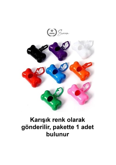 Kemik Şeklinde Köpek Kaka Poşeti Taşıma Çantası Kancalı Hafif Plastik Dispenser Tasmaya Asılabilir P