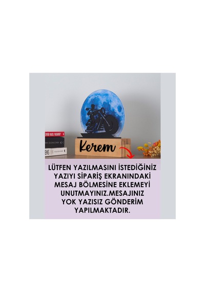 Işıklı Pleksi Dolunay Kişiselleştirilebilir Dekoratif Biblo Zora Motor Anahtar Askılığı Mavi - 740323855 Mavi