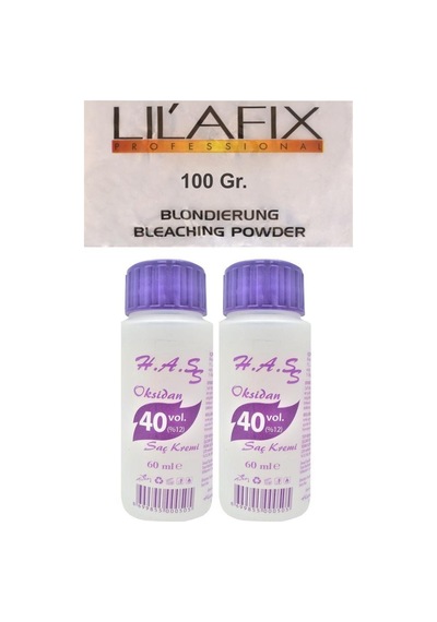 H.A.S Oksidan 40 Volüm 60 Ml X 2 + Lilafix Toz Saç Açıcı Oryal 100 G (512350612)