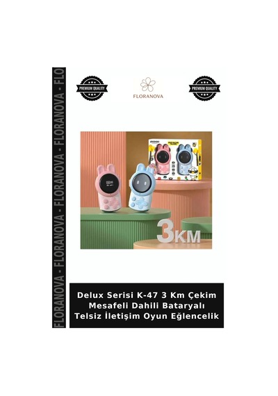 Delux Serisi K-47 3 Km Çekim Mesafeli Dahili Bataryalı Telsiz İletişim Oyun Eğlencelik